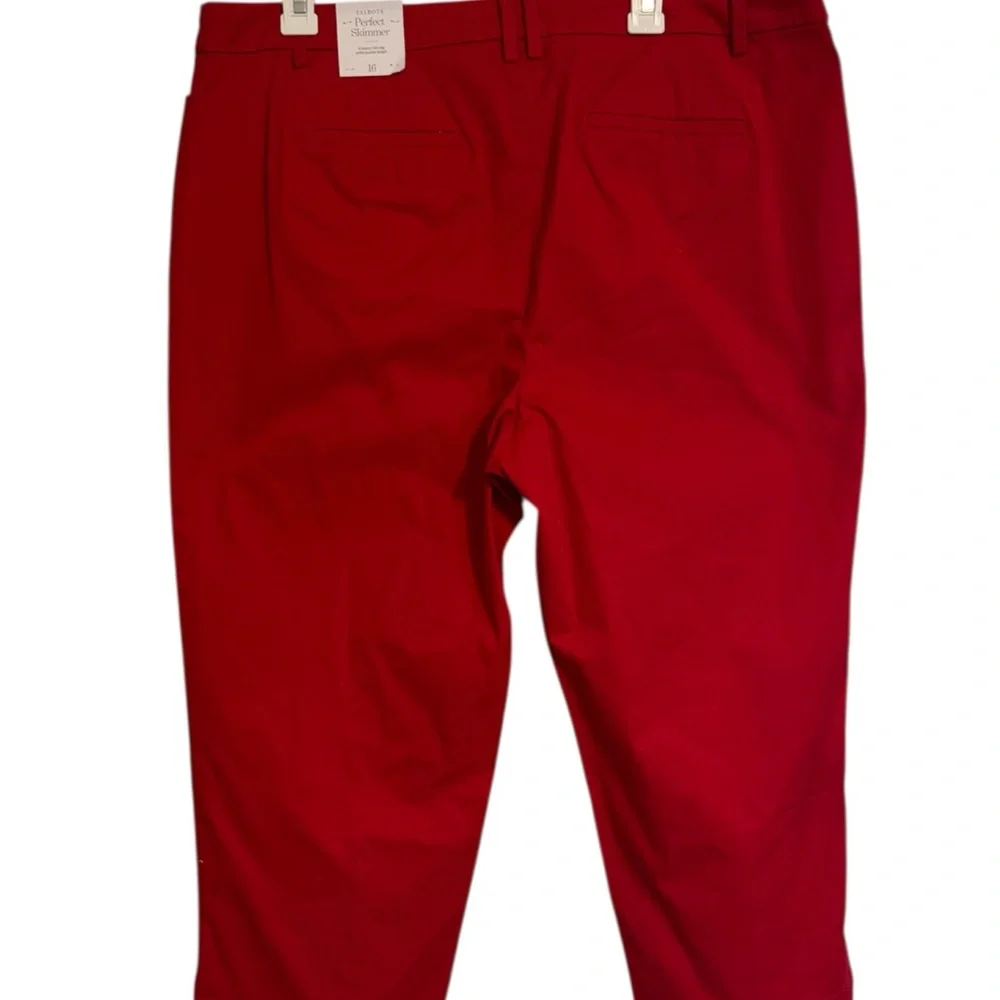 NWT  Talbots Women's Vibrant Red PERFECT SKIMMER  Capri Pant  SZ: 16   BIN#S - Picture 5 of 11